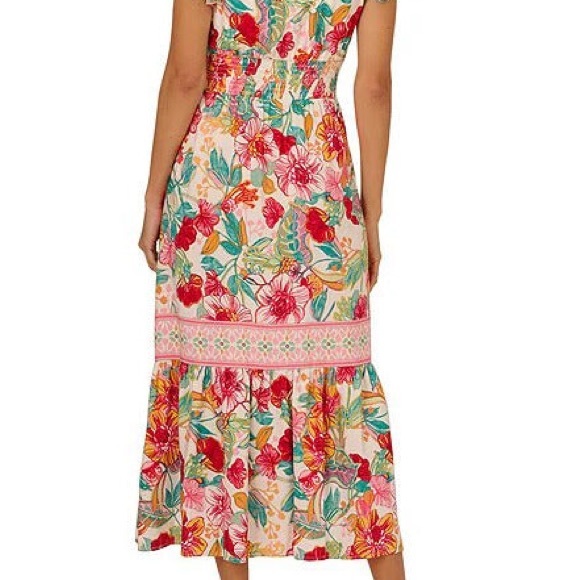 Adrianna Papell Colorful Floral Midi Dress - Picture 2 of 3